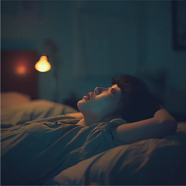 夜中に目が覚めて、ベッドで眠れずにいる人